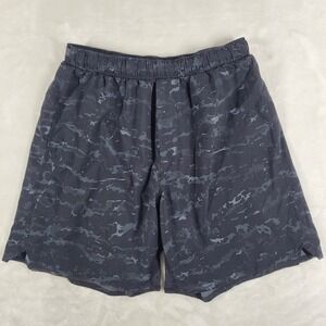 Lululemon Surge Shorts Men's Small Black Gray Camo Athletic Gym Training LM7940S